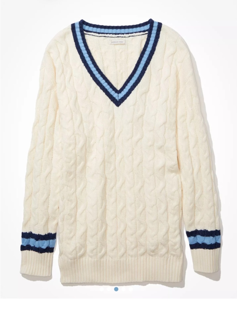 AE Oversized V-Neck Cable Knit Sweater